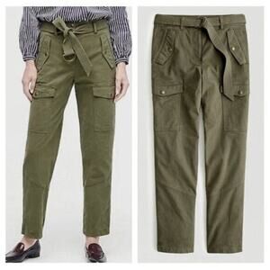 J. Crew Belted Military Cargo Pant Green Size 4 Utility Minimalist Utilitarian